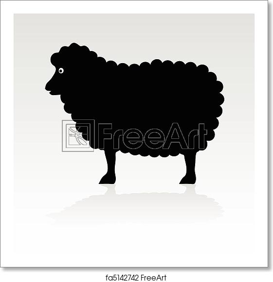 561x581 Free Art Print Of Sheep Black Vector Silhouette Freeart