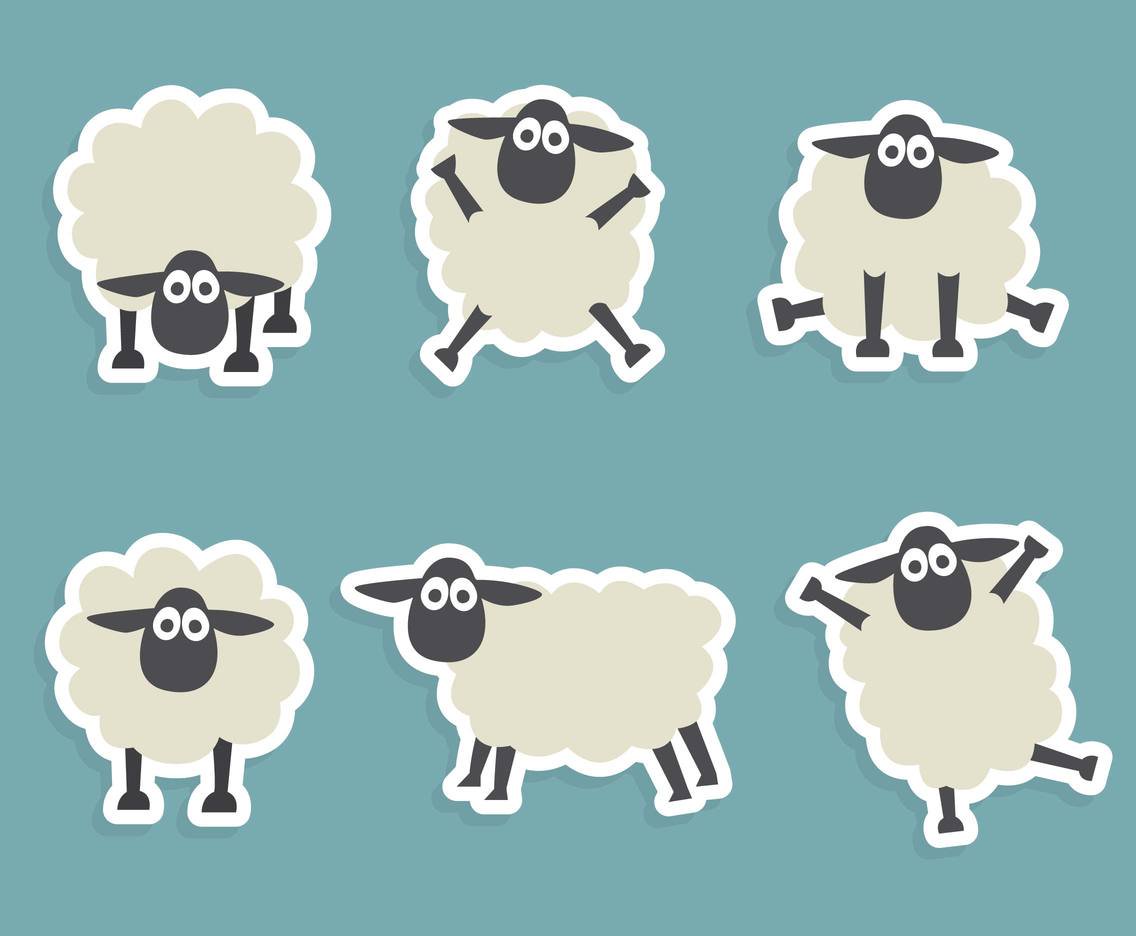 Funny Sheep Vector Set Vector Art Graphics 1136x936 Funny Sheep Vector Set Vector Art Graphics
