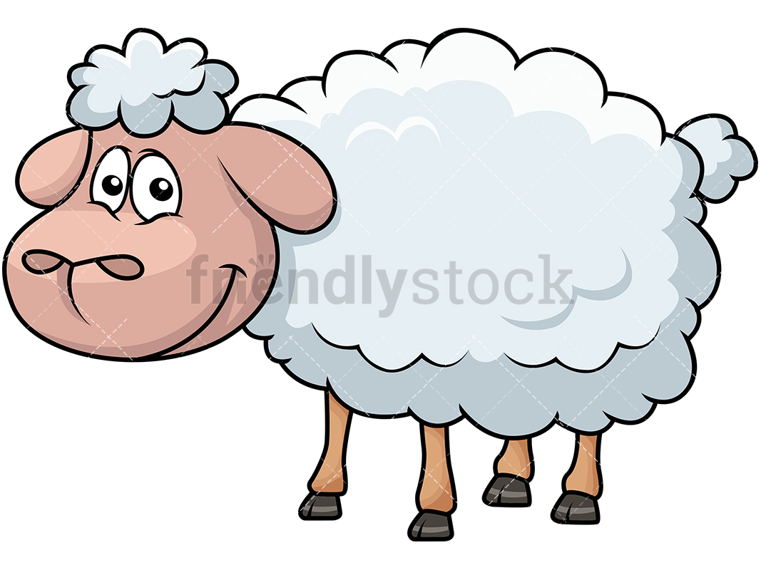 Happy Sheep Cartoon Vector Clipart 1067x800 Happy Sheep Cartoon Vector Clipart