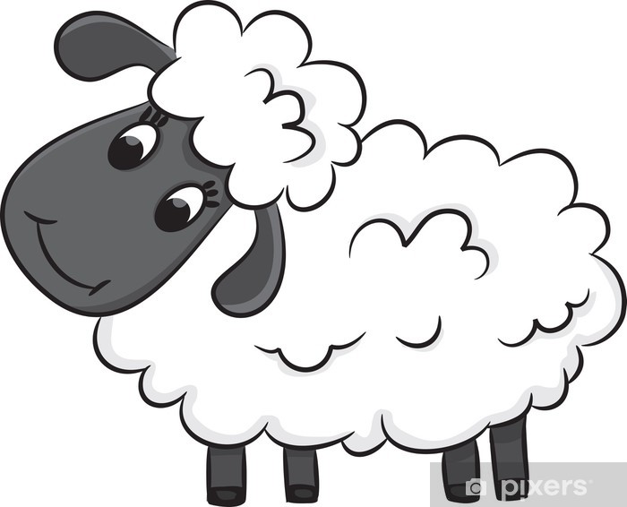 Cartoon Sheep Vector Illustration Wall Mural We Live 700x566 Cartoon Sheep Vector Illustration Wall Mural We Live