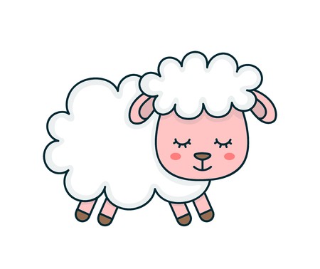 Cute Smilng Funny Sleeping Sweet Sheep Vector Flat Line Cartoon 450x378 Cute Smilng Funny Sleeping Sweet Sheep Vector Flat Line Cartoon