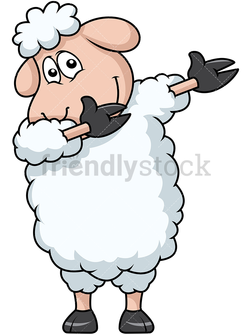 Dabbing Sheep Cartoon Vector Clipart 800x1067 Dabbing Sheep Cartoon Vector Clipart