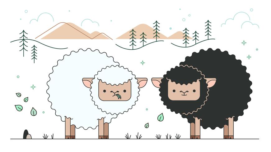 871x490 Black Sheep Vector