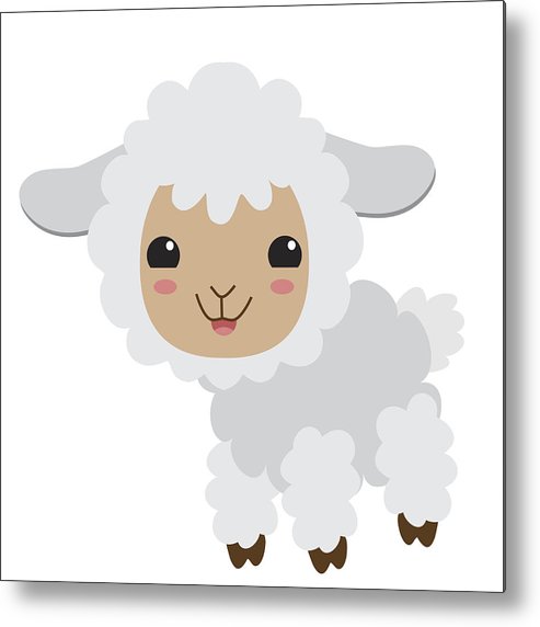 493x572 Cute Sheep Vector Illustration Metal Print