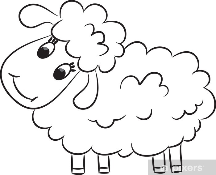 Cartoon Sheep Vector Illustration Wall Mural 700x566 Cartoon Sheep Vector Illustration Wall Mural