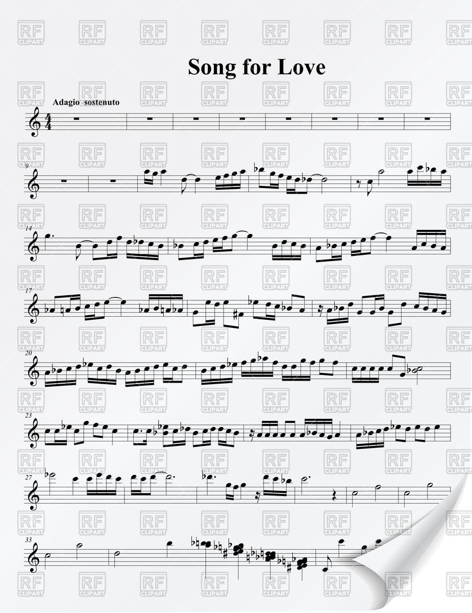 925x1200 Sheet Music Vector Image Of Objects