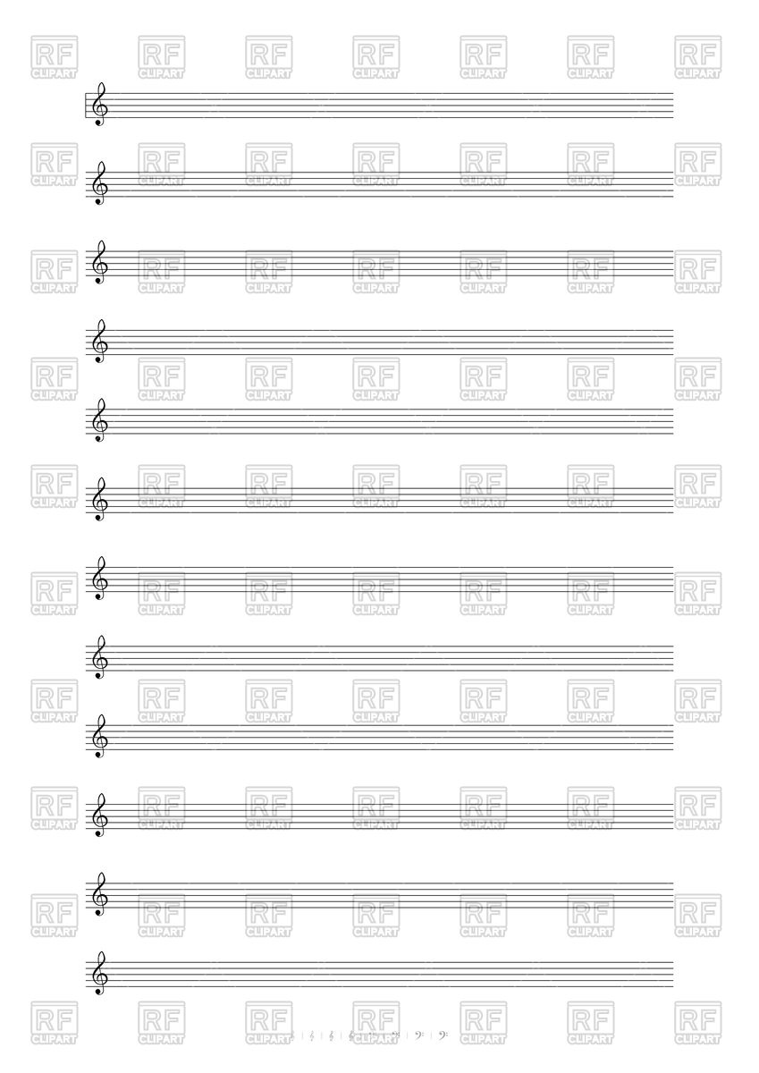 849x1200 Blank Sheet Music With Treble Clef Vector Image Of Backgrounds