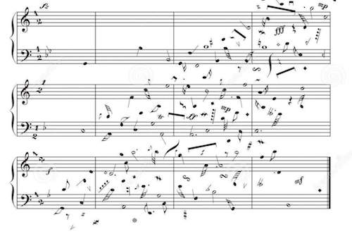 500x342 Vector Piano Sheet Music Creative Fly Quaver Stave Score Sing