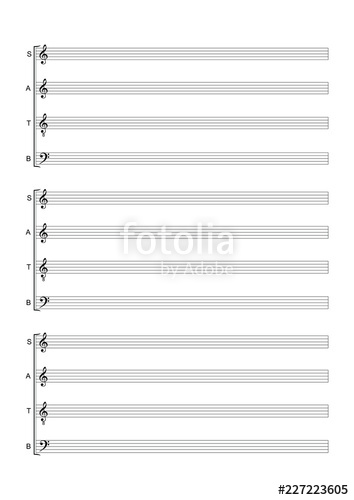 354x500 Blank Sheet Music Sheet For The Notation Of A Voice Or Solo
