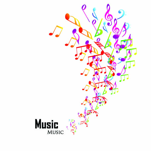 500x500 Elements Of Sheet Music And Music Design Vector