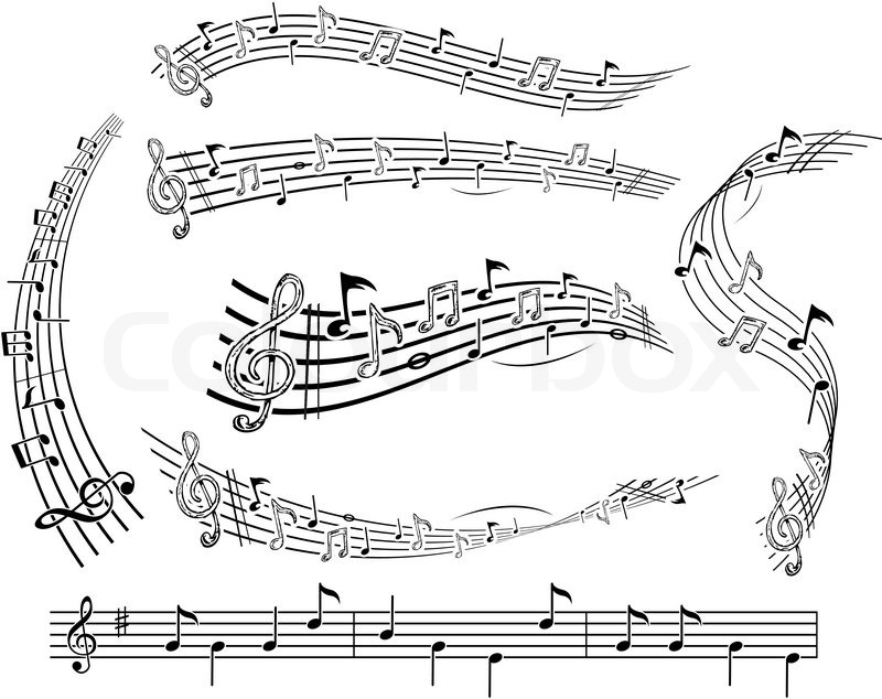 800x634 Music Notes On Music Sheet Stock Vector Colourbox