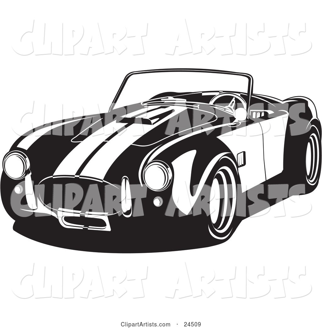Convertible Ac Shelby Cobra Car With Racing Stripes, Black 1024x1044 Convertible Ac Shelby Cobra Car With Racing Stripes, Black