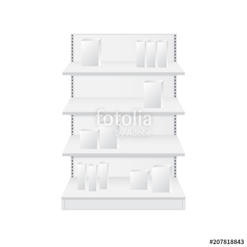 500x500 Set Of White Empty Store Shelves Retail Shelf Vector Stock Image