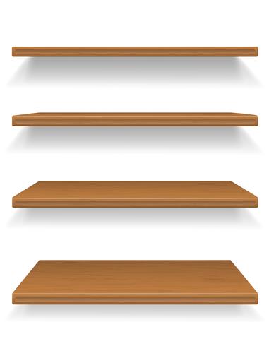 381x490 Wooden Shelves Vector Illustration