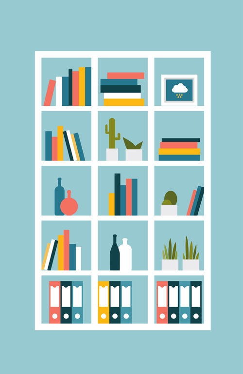 500x767 Creative Book Shelf Vector Design Free Download