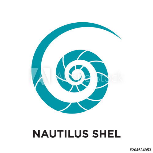 500x500 Nautilus Shell Logo Isolated On White Background Colorful Vector