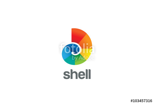 500x337 Colorful Shell Logo Abstract Design Vector Template Stock Image