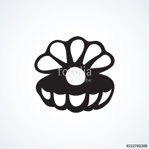 500x500 Pearl In Shell Vector Drawing Stock Image And Royalty Free