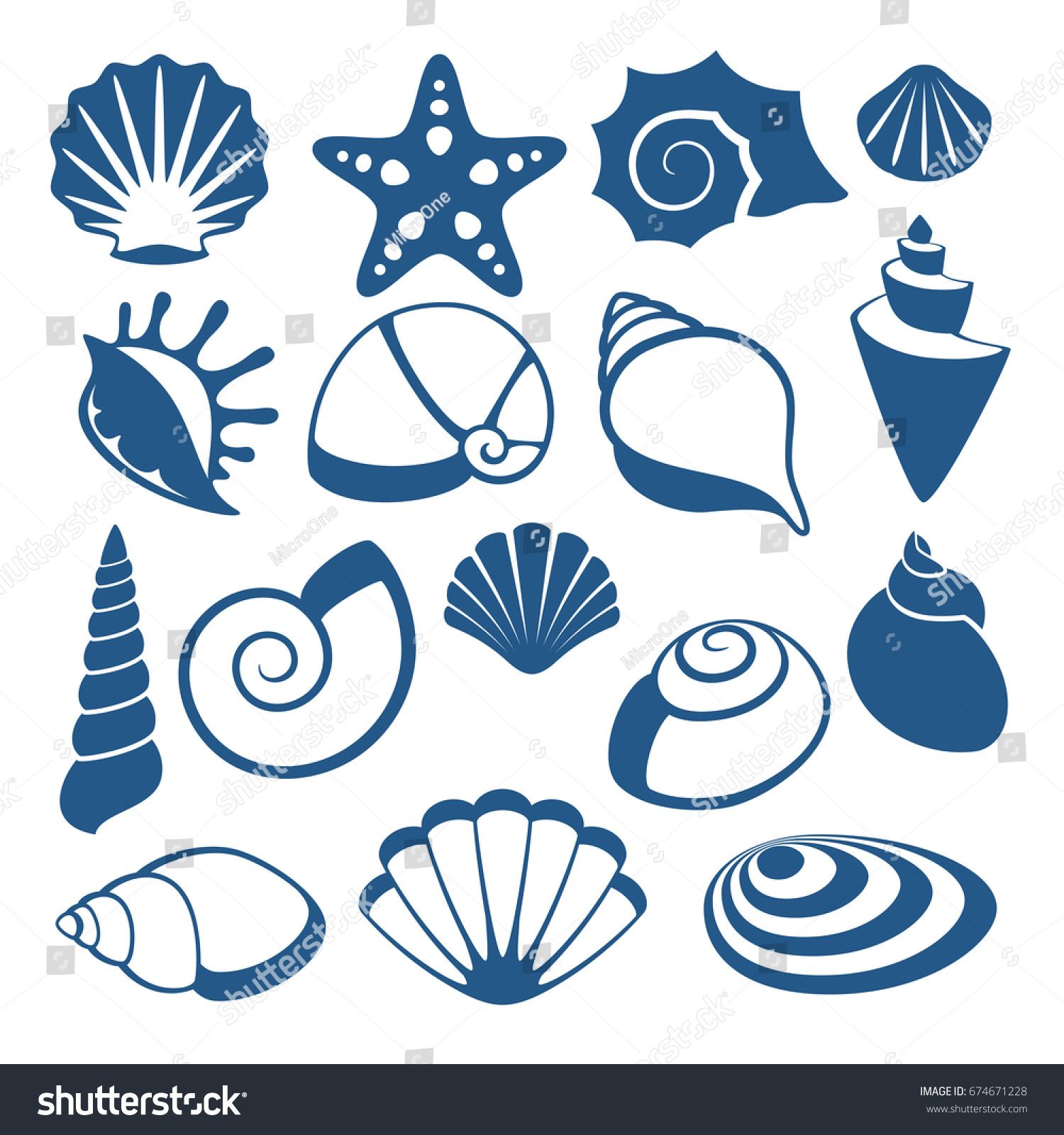 1500x1600 Sea Shell Vector Silhouette Icons Sea Shell Spiral, Illustration