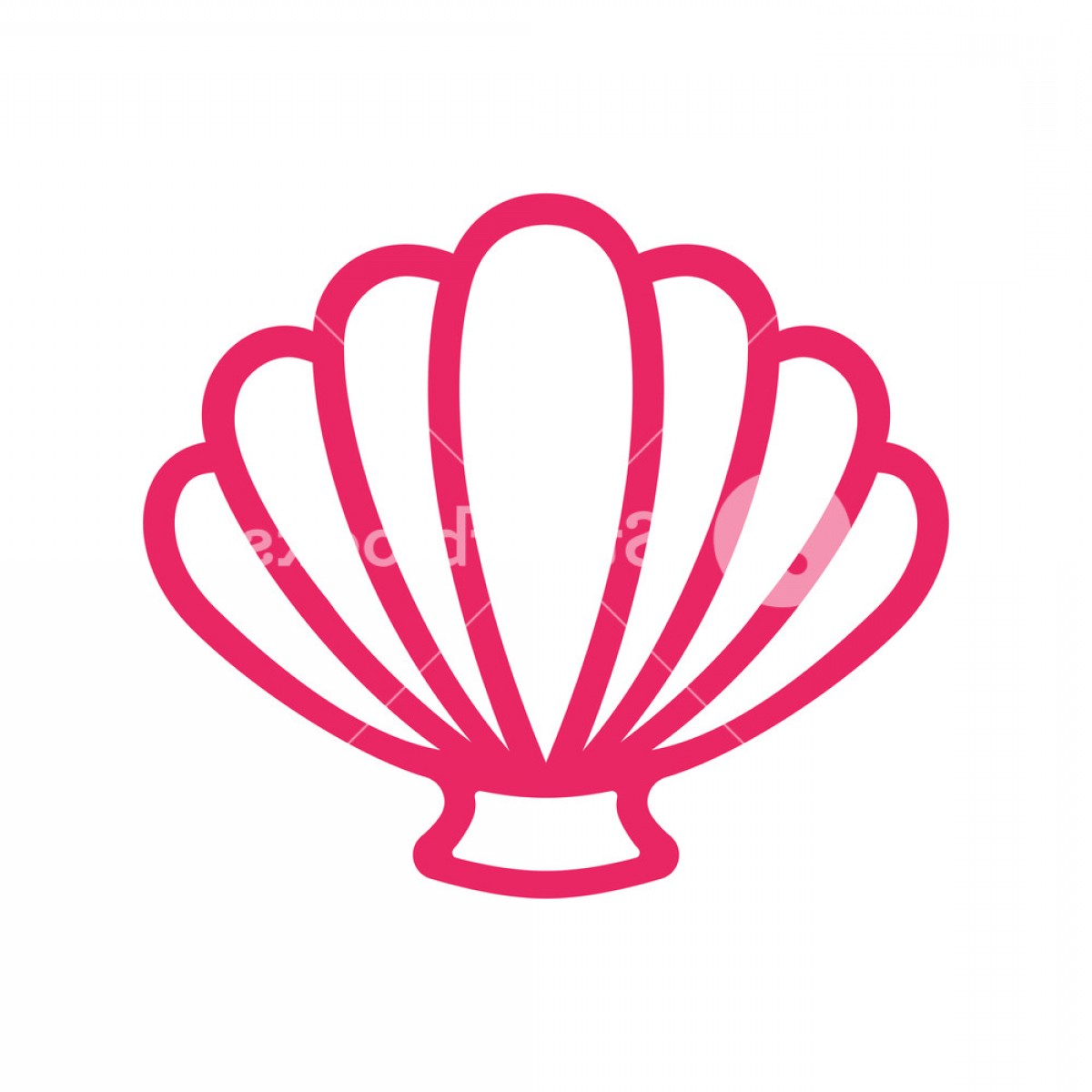 1200x1200 Outline Scallop Sea Shell Clam Conch Seashell Flat Vector Icon