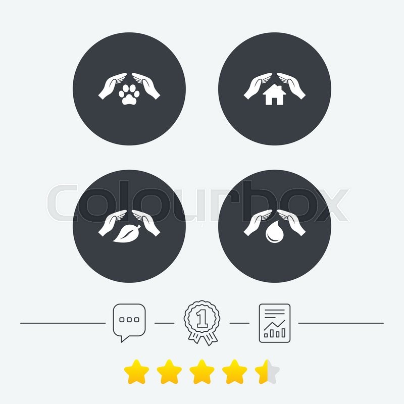 800x800 Hands Insurance Icons Shelter For Stock Vector Colourbox