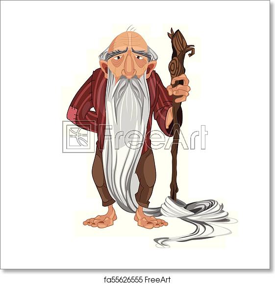 561x581 Free Art Print Of Old Man Shepherd Vector Cartoon Character