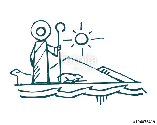 500x400 Jesus Christ Good Shepherd Vector Ink Illustration Stock Image