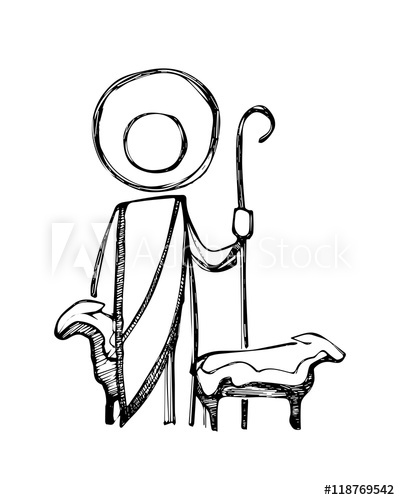 400x500 Jesus Good Shepherd Illustration