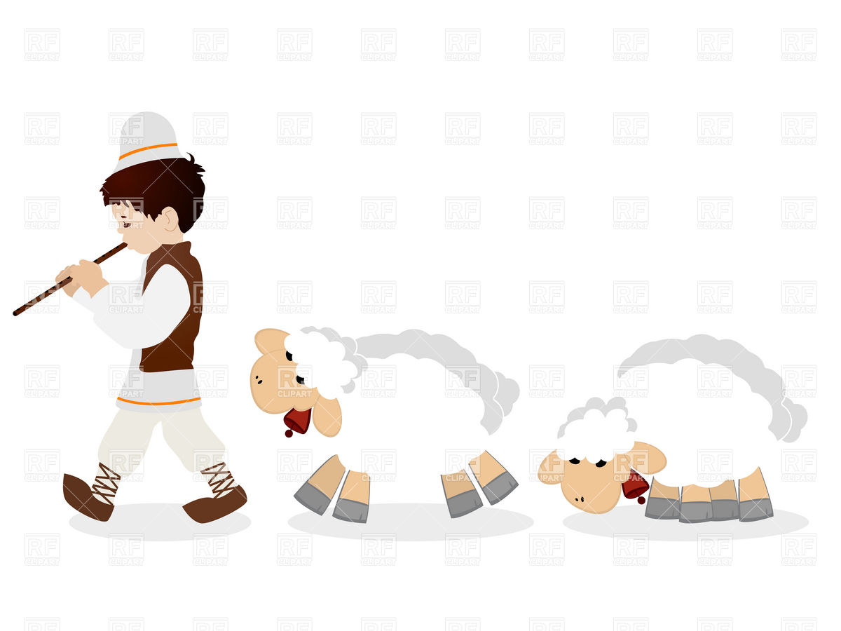 1200x900 Little Shepherd In Traditional Clothes Plying Flute And His Flock