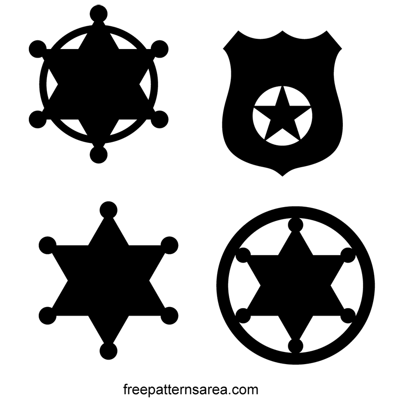 800x800 Printable Sheriff Star Badge Templates Set Cricut Explore Cut