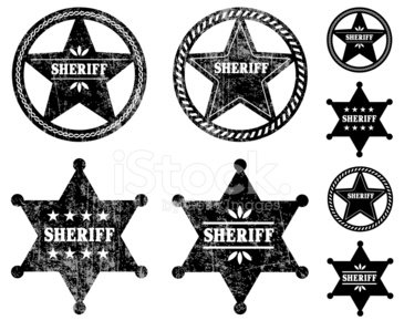 365x299 Sheriff Badges Black And White Royalty Free Vector Icon Set Stock
