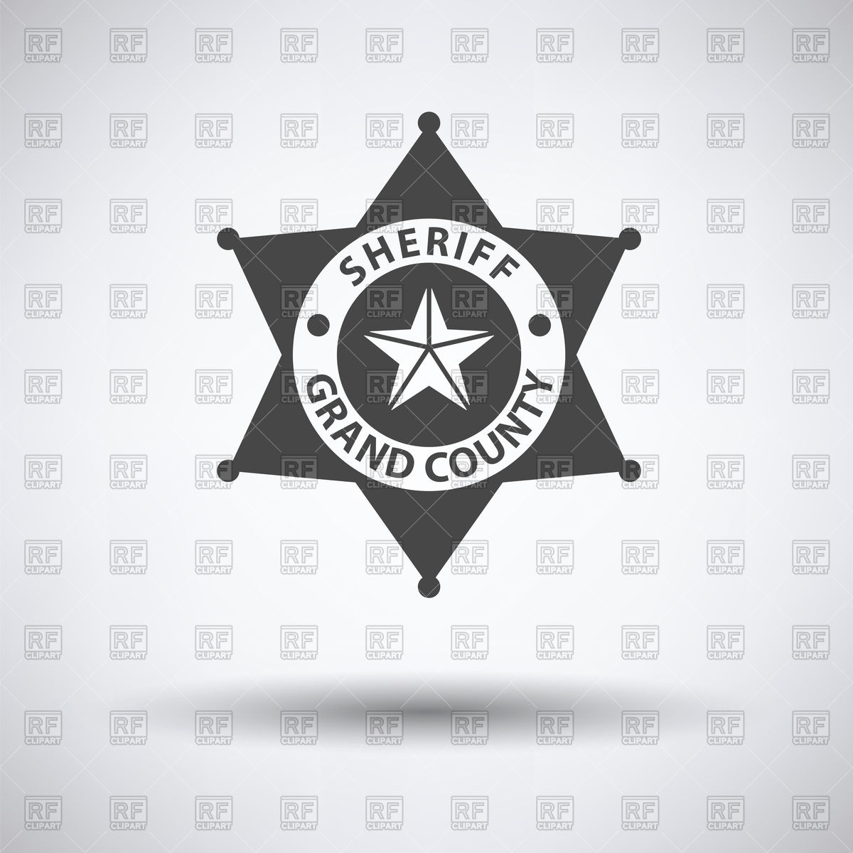1200x1200 Sheriff Badge Icon On Gray Background Vector Image Of Signs