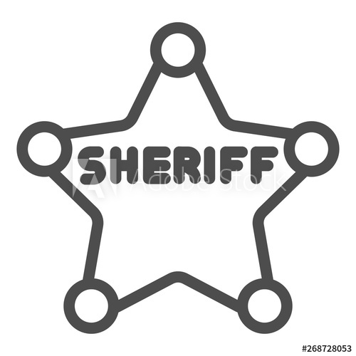 500x500 Sheriff Badge Line Icon Police Badge Vector Illustration Isolated