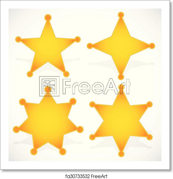 561x581 Free Art Print Of Classic Western Sheriff Badge, Sheriff Star