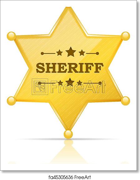450x580 Free Art Print Of Sheriff Badge Golden Sheriff Star Badge Vector
