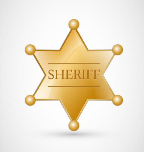 466x490 Gold Sheriff Badge