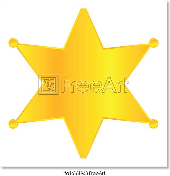 561x581 Free Art Print Of Golden Sheriff Star Badge Golden Sheriff Star