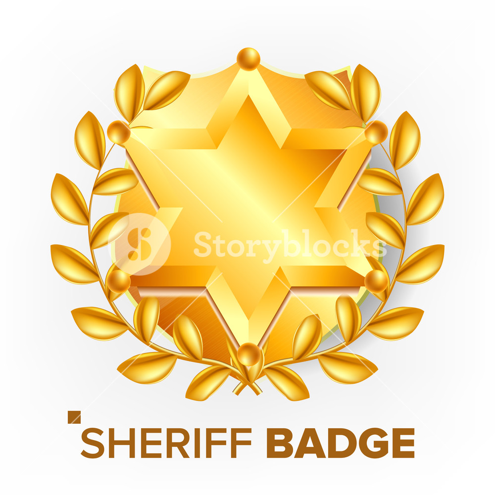 Sheriff Badge Vector Golden Star Sevurity Emblem Retro Object 1000x1000 Sheriff Badge Vector Golden Star Sevurity Emblem Retro Object