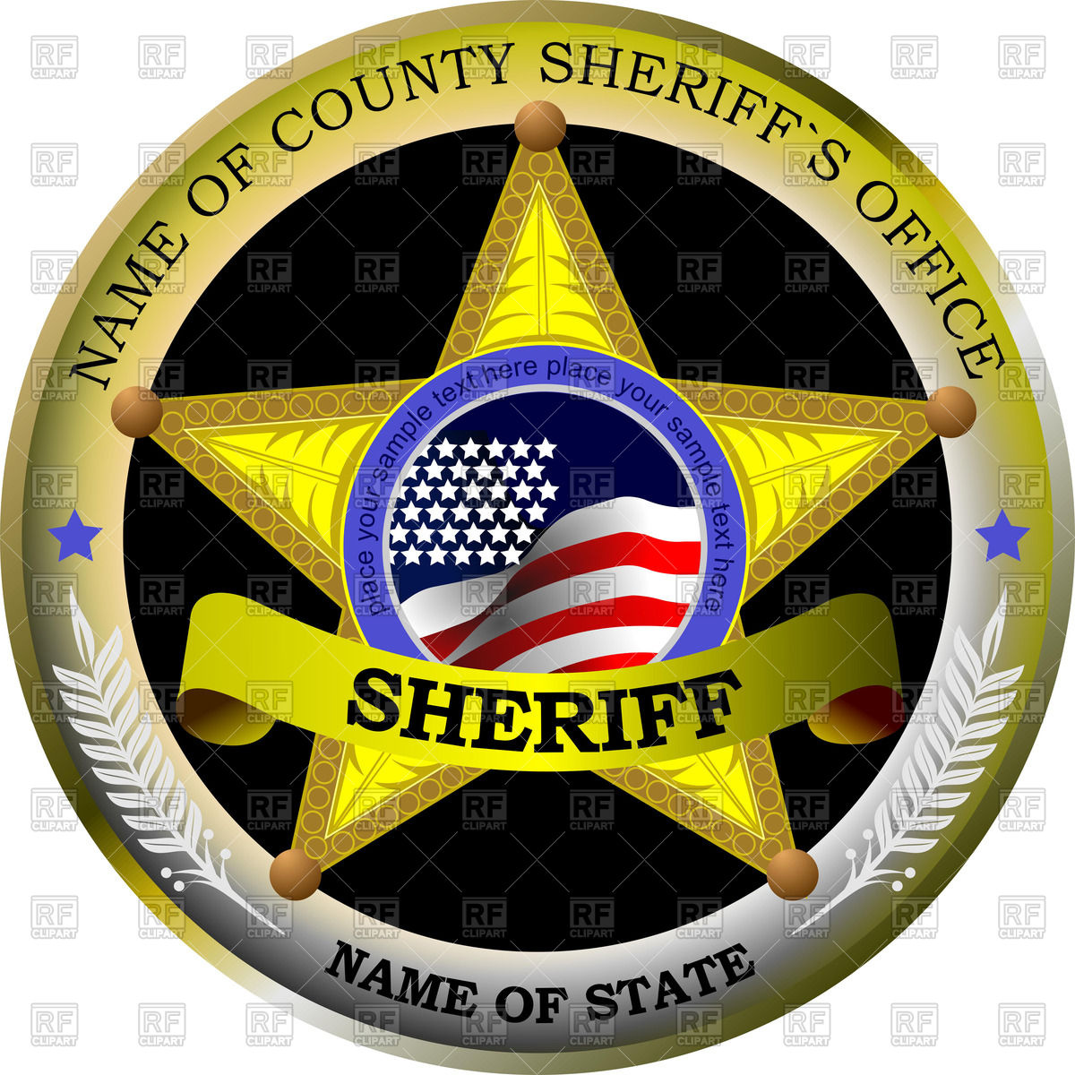1200x1200 Sheriff's Badge With Star Vector Image Of Objects Leonido