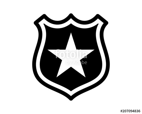 500x400 Black Shield Star Badge Law Sheriff Deputy Image Vector Icon Logo