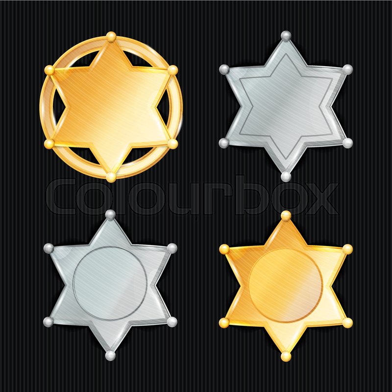 800x800 Sheriff Badge Star Vector Set Stock Vector Colourbox