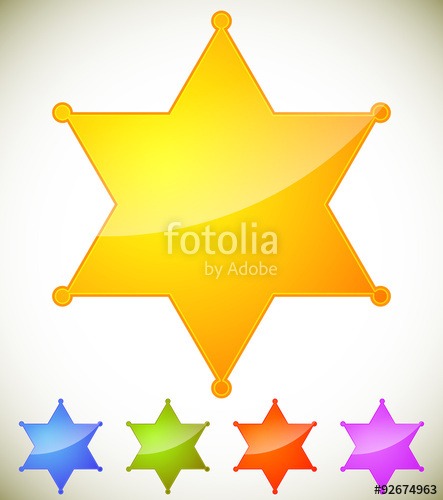 443x500 Classic Western Sheriff Badge, Sheriff Star Vector Illustration