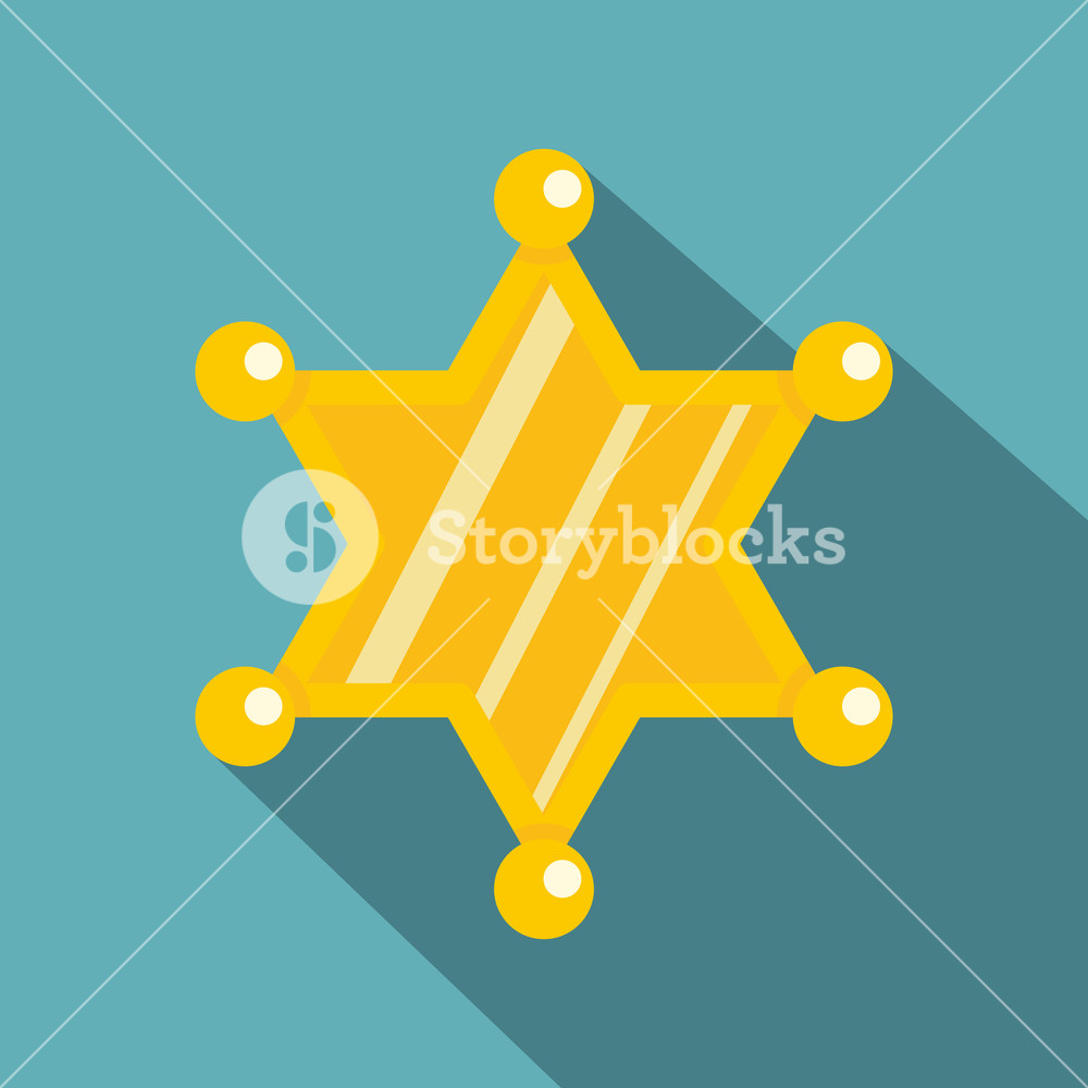 1000x1000 Sheriff Star Icon Flat Illustration Of Sheriff Star Vector Icon