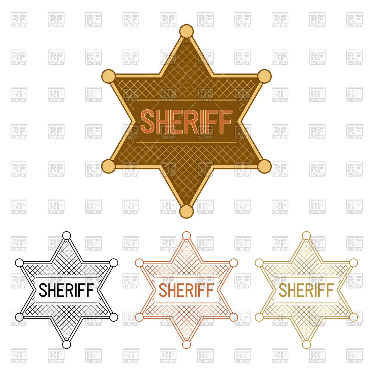 1200x1200 Sheriff Star Set On White Background Vector Image Of Icons
