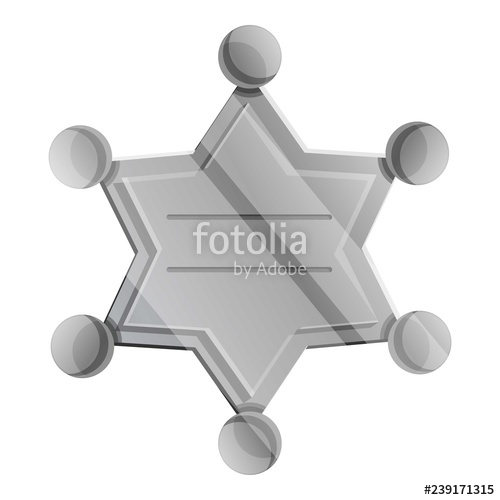 500x500 Silver Sheriff Star Icon Cartoon Of Silver Sheriff Star Vector