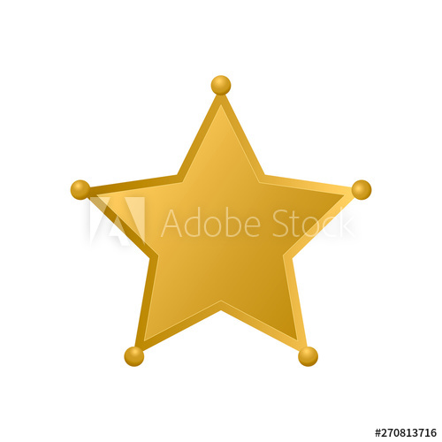 500x500 Gold Sheriff Star Isolated On White Background Police Badge
