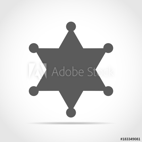 500x500 Gray Sheriff Star Vector Illustration