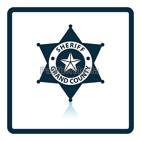 450x450 Sheriff Badge Icon Shadow Reflection Design Vector