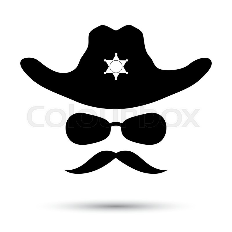 800x800 Sheriff Black Icon Isolated On White Stock Vector Colourbox