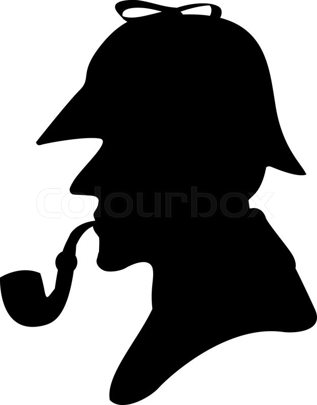 627x800 Silhouette Pipe Smoker Sherlock Holmes Stock Vector Colourbox